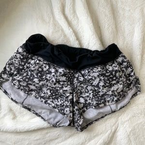 Lululemon white flower shorts
